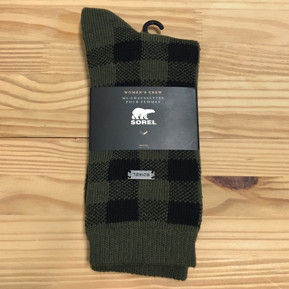Sorel Women’s Crew Sock in Buffalo Plaid